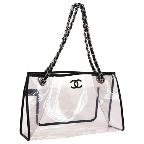 chanel transparent bag|chanel tote shopper bag.